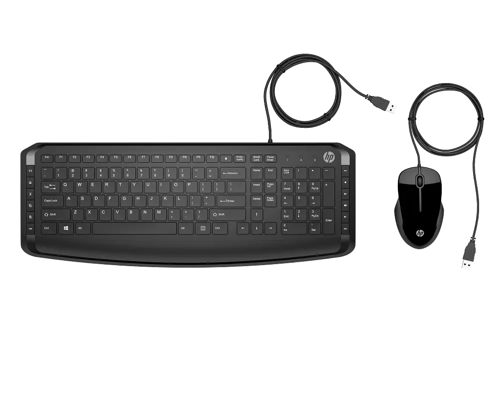 Клавиатура и мышь HP Pavilion 200, Проводное, Чёрный