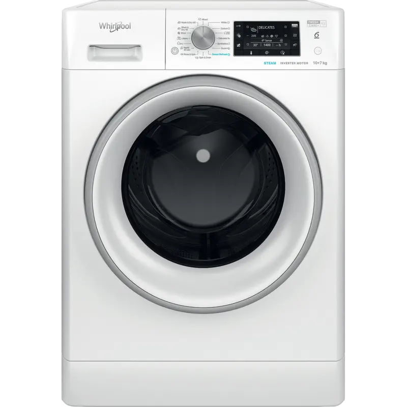 Стирально-сушильная машина Whirlpool FFWDD 1076258 SV EE, 10кг, Белый