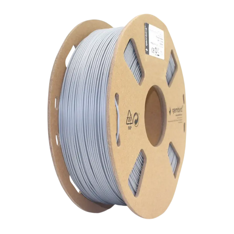 Нить для 3D-принтера Gembird 3DP-PLA+1.75-02-GR, PLA+, Серый, 1.75 мм, 1кг