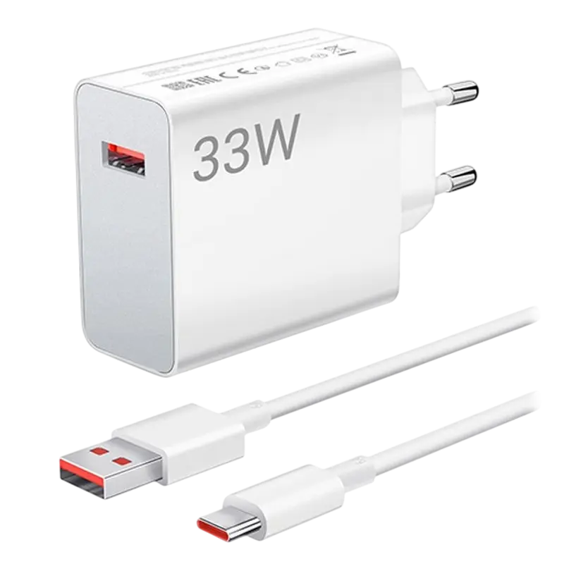Зарядное устройство Xiaomi Charging Combo, 33Вт, Белый,usb ,micro ,iphone, 3.5, tupe-c, тюльпаны