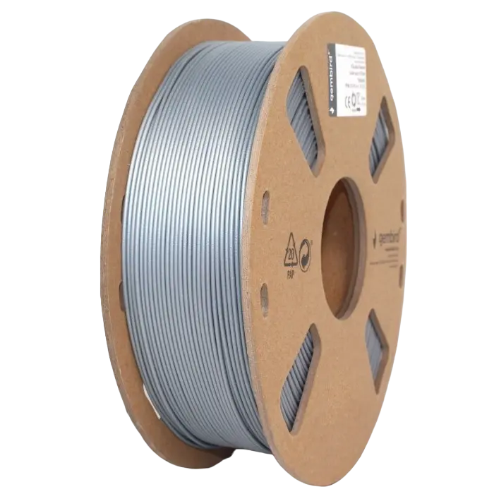 Нить для 3D-принтера Gembird 3DP-PLA1.75-01-S, PLA, Серебро, 1.75 мм, 1 кг
