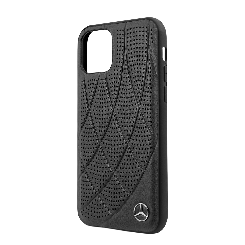CG Mobile Case Leather Mercedes Perforated iPhone 11 Pro Max, Black