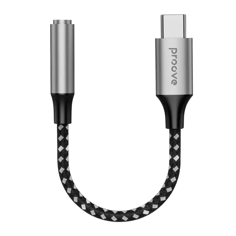 Аудио адаптер Proove SoundMesh, 3.5 мм AUX/USB Type-C, 0,14м, Серый