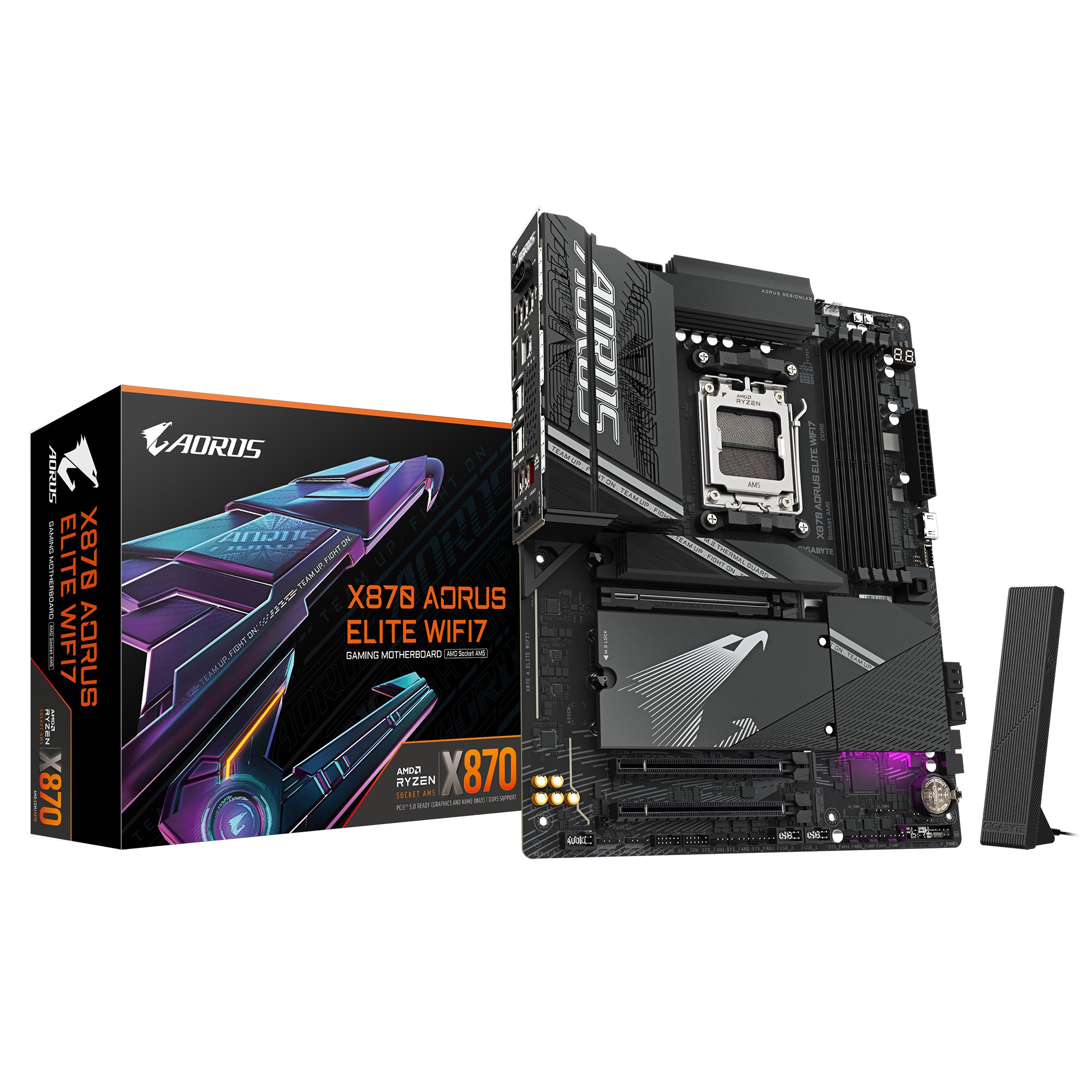 Материнская плата GIGABYTE X870 AORUS ELITE WIFI7/ AM5 / AMD X870 / DDR5 / ATX