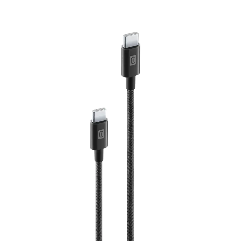 Кабель для зарядки и передачи данных Cellularline Power Braided, USB Type-C/USB Type-C, 2,5м, Чёрный