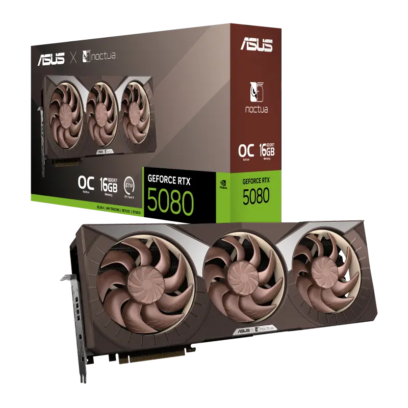 Видеокарта ASUS RTX5080-O16G-NOCTUA, 16 ГБ GDDR7 256бит