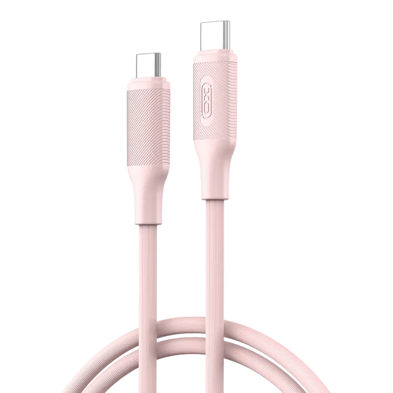 Кабель для зарядки и синхронизации XO NB-Q265B, USB Type-C/USB Type-C, 1м, Розовый