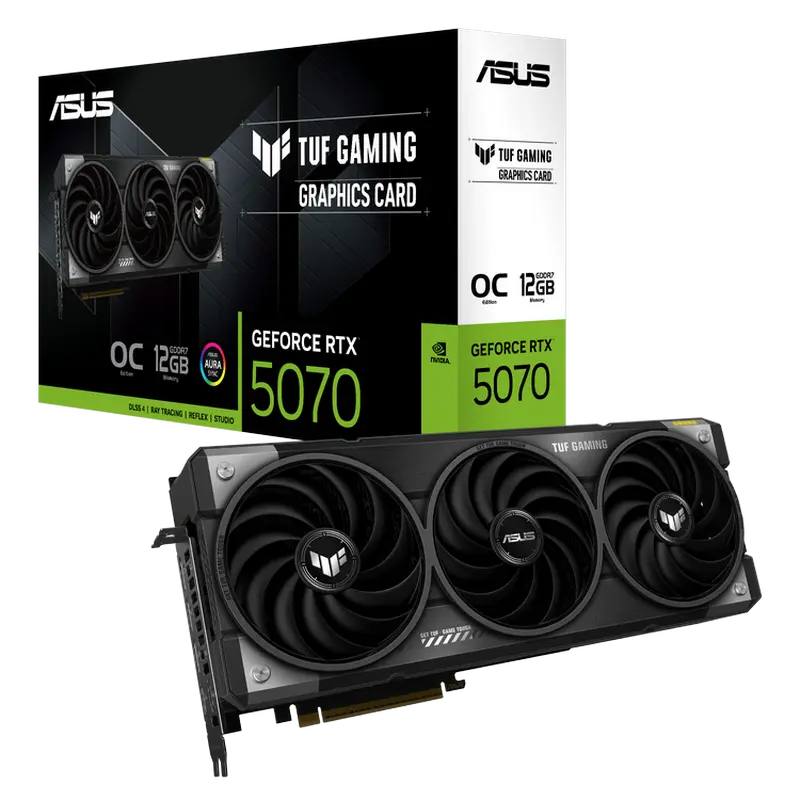 Видеокарта ASUS TUF-RTX5070-O12G-GAMING, 12ГБ GDDR7 192бит
