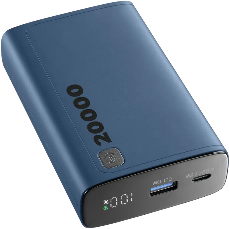 Портативное зарядное устройство Cellularline Elite 20W, 20000мА·ч, Синий