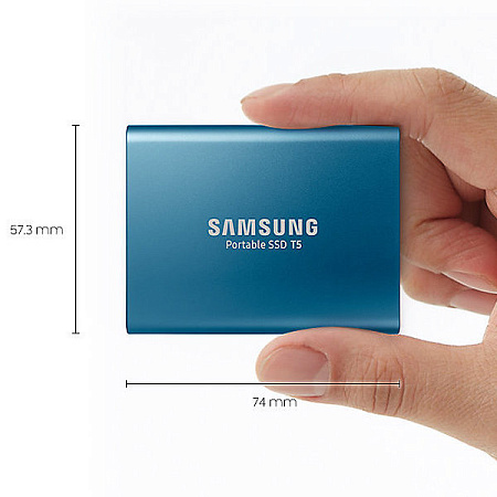 Внешний портативный SSD накопитель Samsung Portable SSD T5, 500 ГБ, Синий (MU-PA500B/WW)
