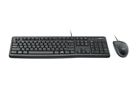 Клавиатура и мышь Logitech MK120, Проводное, Чёрный