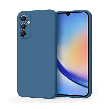 Helmet Case Liquid Silicone Samsung A34, Blue