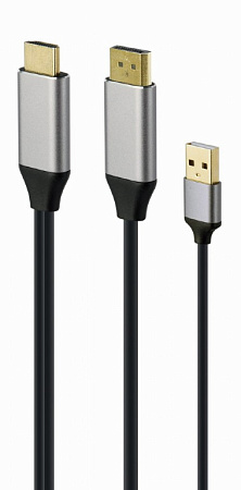 Переходник Cablexpert A-HDMIM-DPM-01, HDMI (M) - DisplayPort (M), 2 м, Чёрный