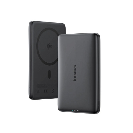 Baseus Power Bank 10000mAh 27W with Cable Type-C 0.3m, PicoGo AM41 Ultra-Slim Qi2 Magnetic, Cosmic Black