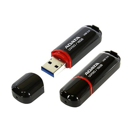 USB Flash накопитель ADATA UV150, 16Гб, Черный/Красный