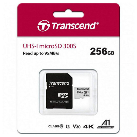Карта памяти Transcend MicroSDXC Class 10, 256Гб (TS256GUSD300S-A)