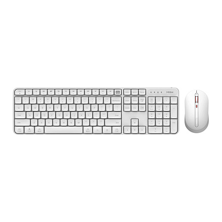 MIIIW Wireless SIlent Combo Keyboard and Mouse, White