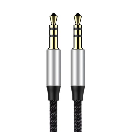 Baseus Cable Audio/AUX 3.5mm Male to 3.5mm Male, Nylon Braided,1.0m, Yiven, Black