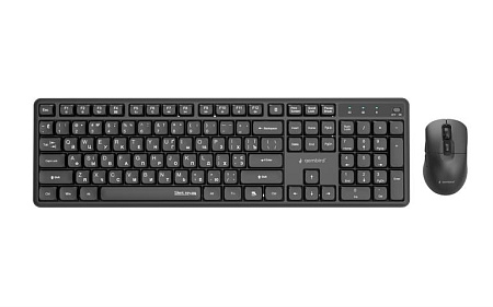 Беспроводная клавиатура и мышь Gembird KBS-WMS-01-CYRL, Black