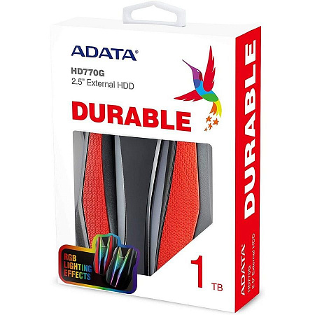 Внешний портативный жесткий диск ADATA HD770G,  1 TB, Красный (AHD770G-1TU32G1-CRD)