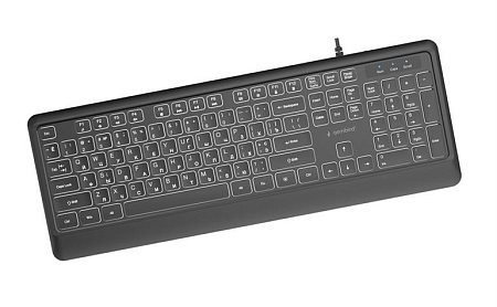 Тонкая Клавиатура Gembird KB-UML-04-CYRL/ USB A+C/ Black