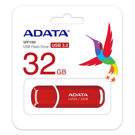USB Flash накопитель ADATA UV150, 32Гб, Красный