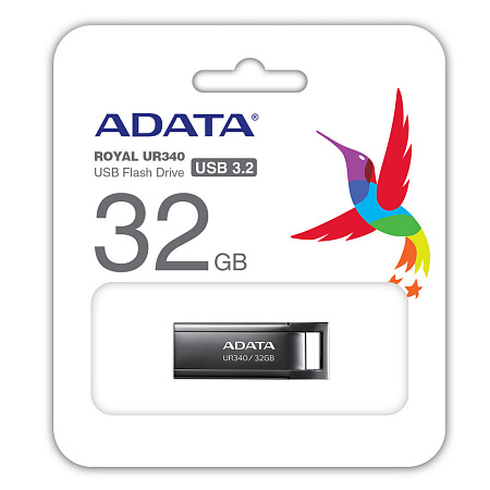 USB Flash накопитель ADATA UR340, 32Гб, Чёрный