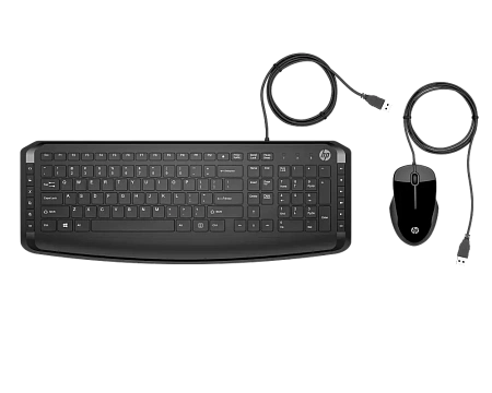 Клавиатура и мышь HP Pavilion 200, Проводное, Чёрный