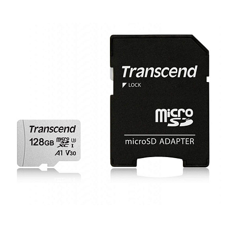 Карта памяти Transcend MicroSDXC Class 10, 128Гб (TS128GUSD300S-A)