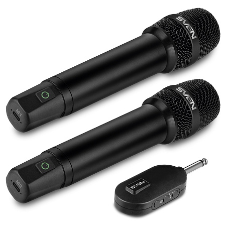 Комплект из двух беспроводных микрофонов SVEN MK-742 / Wireless / Black Комплект из двух беспроводных микрофонов SVEN MK-742 / Wireless / Black