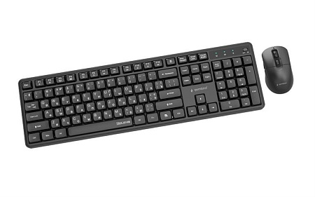 Беспроводная клавиатура и мышь Gembird KBS-WMS-01-CYRL, Black