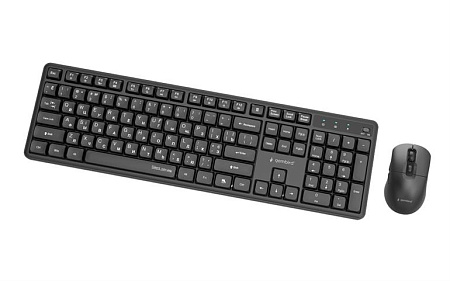 Беспроводная клавиатура и мышь Gembird KBS-WMS-01-CYRL, Black