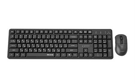 Беспроводная клавиатура и мышь Gembird KBS-WMS-01-CYRL, Black