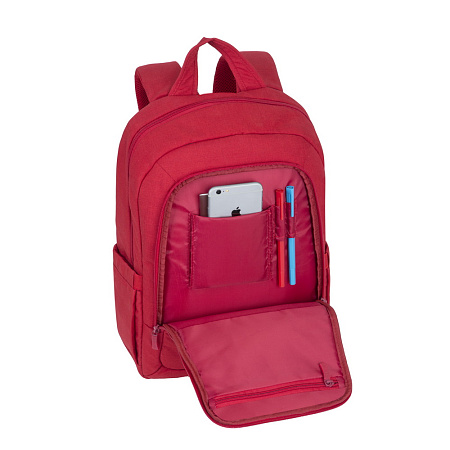 Рюкзак для ноутбука RivaCase Canvas, 15.6", Полиэстер, Красный