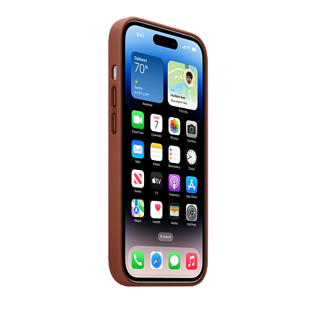 Чехол Apple iPhone 14 Pro Leather Case with MagSafe, Коричневый
