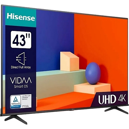 43" LED SMART Телевизор Hisense 43A6K, 3840x2160 4K UHD, VIDAA U6.0, Чёрный