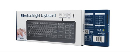 Тонкая Клавиатура Gembird KB-UML-04-CYRL/ USB A+C/ Black