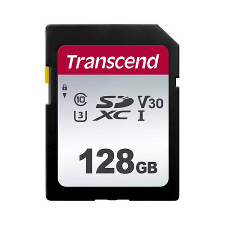 Карта памяти Transcend SDXC Class 10, 128Гб (TS128GSDC300S)