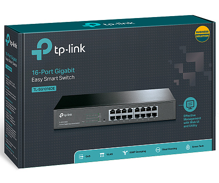 Сетевой коммутатор TP-LINK TL-SG1016DE, 16x 10/100/1000 Мбит/с