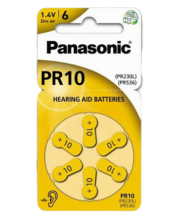 Батарейки Panasonic PR-230, PR10, 6 шт.