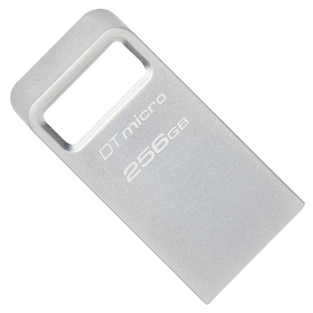 USB Flash накопитель Kingston DataTraveler Micro, 256Гб, Серебристый