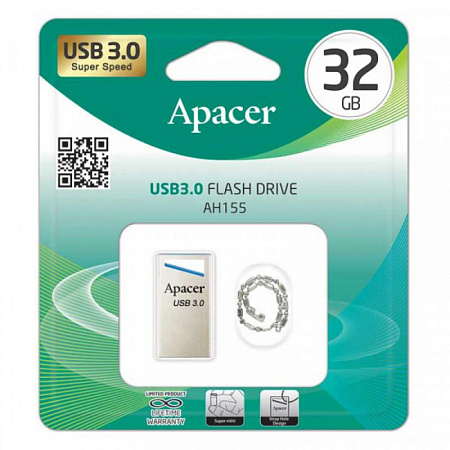 USB Flash накопитель Apacer AH155, 32Гб, Серебристый/Синий