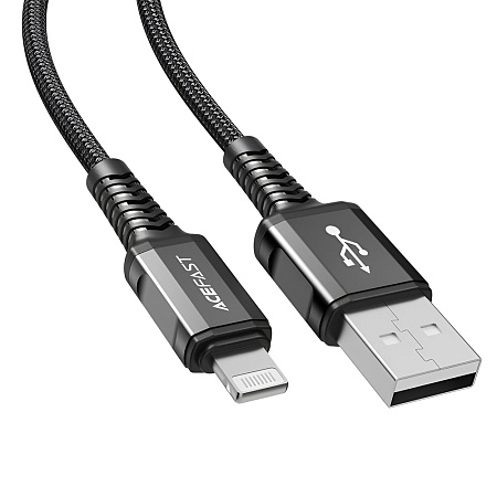 Acefast Cable USB to Lightning MFI 2.4A 1.2m Aluminum Alloy, Black