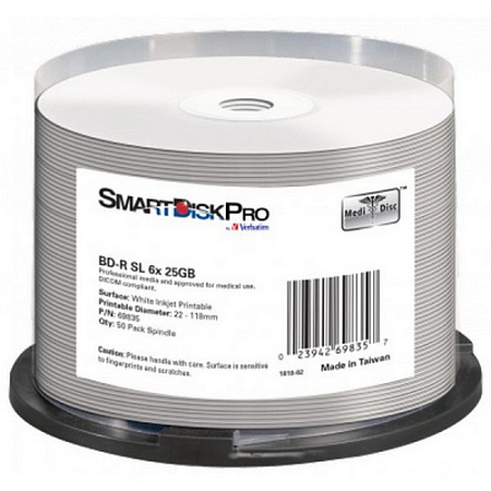 Blu-Ray Verbatim SmartDisc Pro, 50шт, Spindle