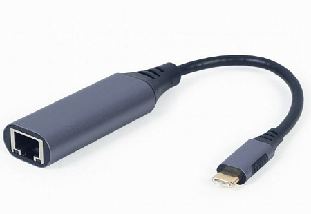 Адаптер USB Cablexpert A-USB3C-LAN-01, USB Type-C (M) - , 0,15м, Серый