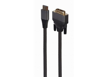 Видеоадаптер Cablexpert CC-HDMI-DVI-4K-6, HDMI (M) - DVI-I (M), 1,8м, Чёрный