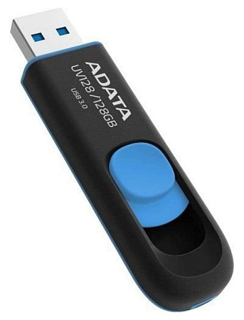 USB Flash накопитель ADATA UV128, 256Гб, Черный/Синий