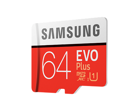 Карта памяти Samsung EVO Plus MicroSD, 64Гб (MB-MC64KA/KR)