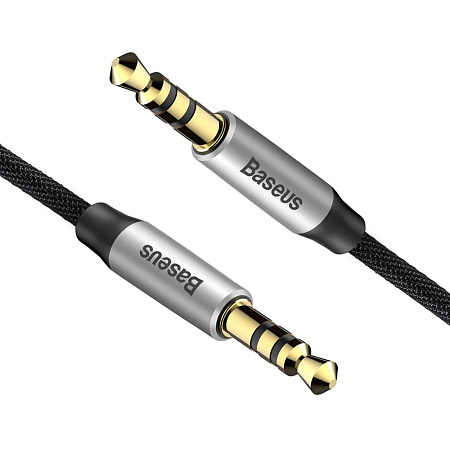 Baseus Cable Audio/AUX 3.5mm Male to 3.5mm Male, Nylon Braided,1.0m, Yiven, Black