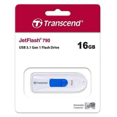 USB Flash накопитель Transcend JetFlash 790, 16Гб, Белый